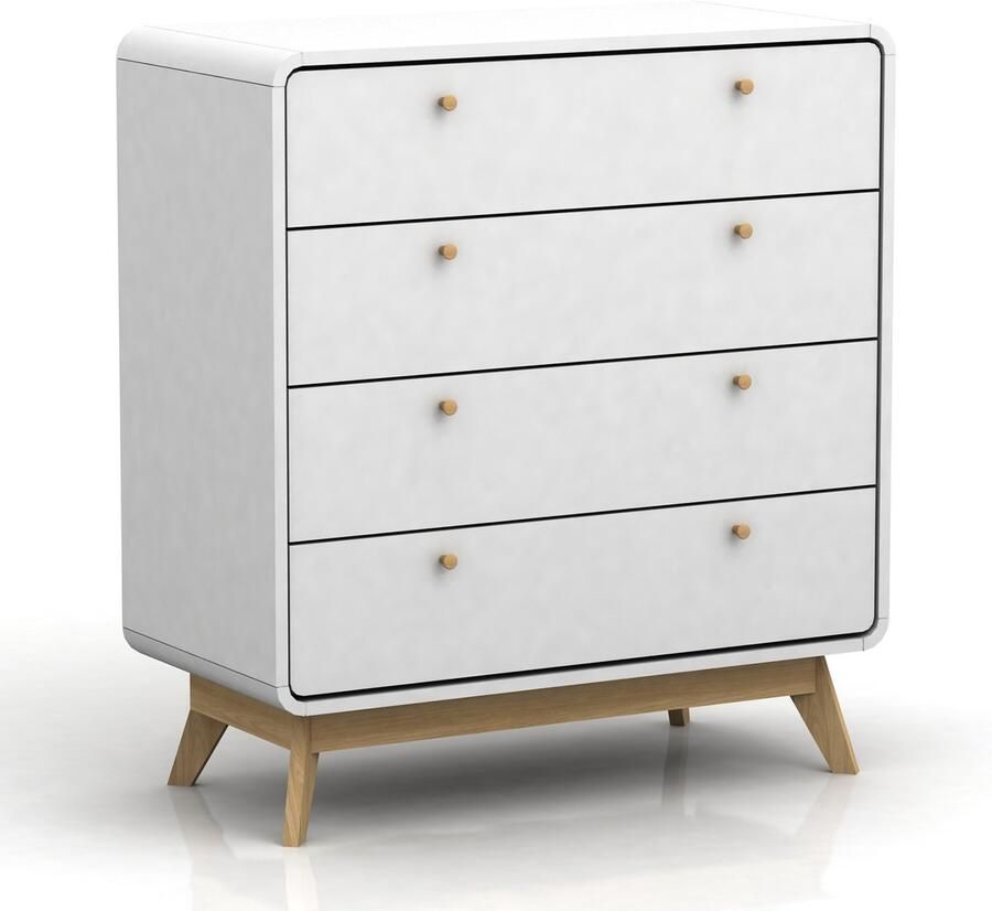 Loft24 Cassie|Ladekast met 4 lades in witte houtlook