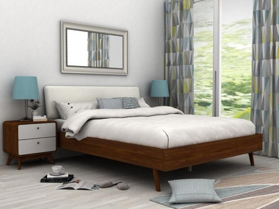 Loft24 Cassie|Nachtkastje met 2 laden in wit walnoten spaanplaat - Foto 2