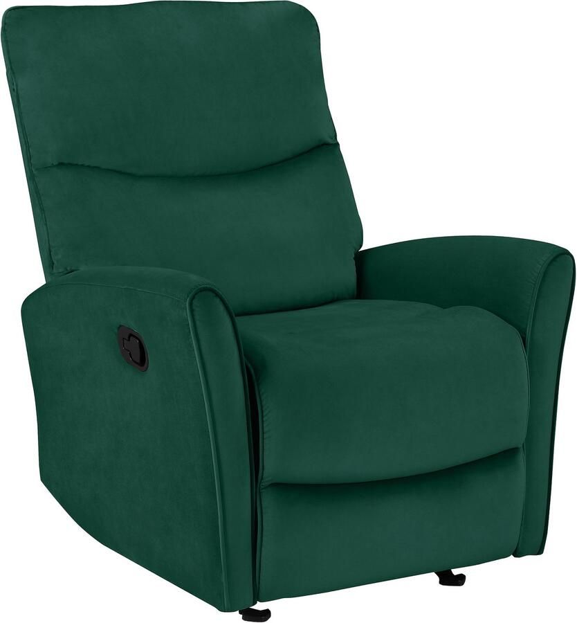 Loft24 Chesley|Fauteuil de relaxation Manuel velours vert foncé