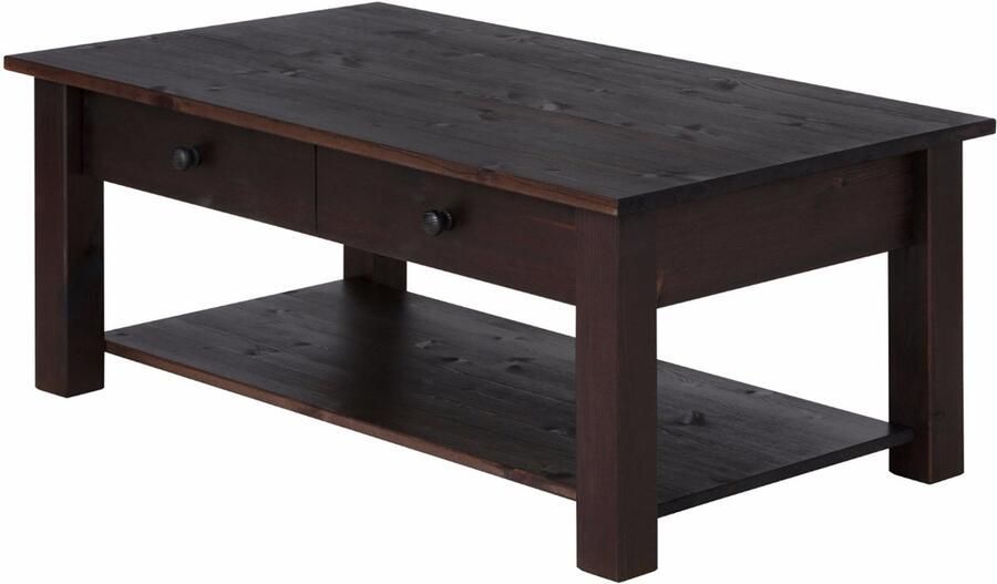 Loft24 Chicago|Salontafel met 1 plank 1 lade Massief grenenhout in Havana