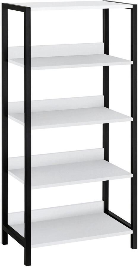 Loft24 Chris|Zwart witte spaanplaat metalen boekenkast