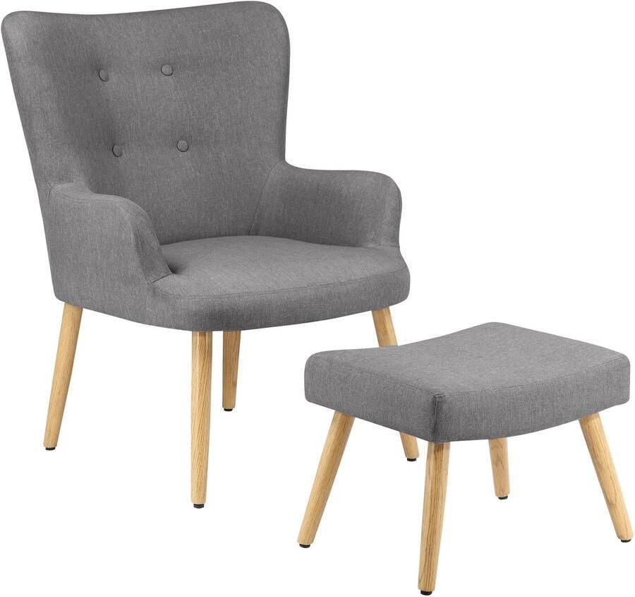 Loft24 Coco|Fauteuil in stof lichtgrijs
