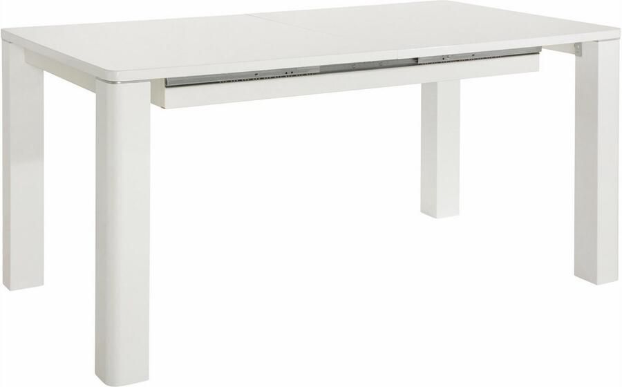Loft24 Curt|Eettafel met verlengstuk in Wit Hoogglans