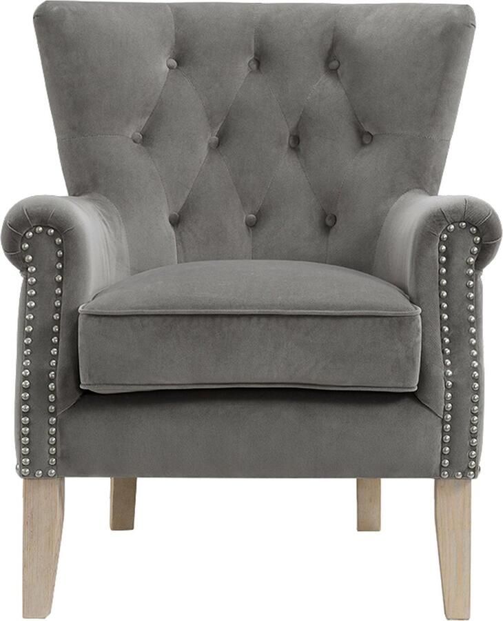 Loft24 Dorel|Gestoffeerde loungestoel in stof grijs