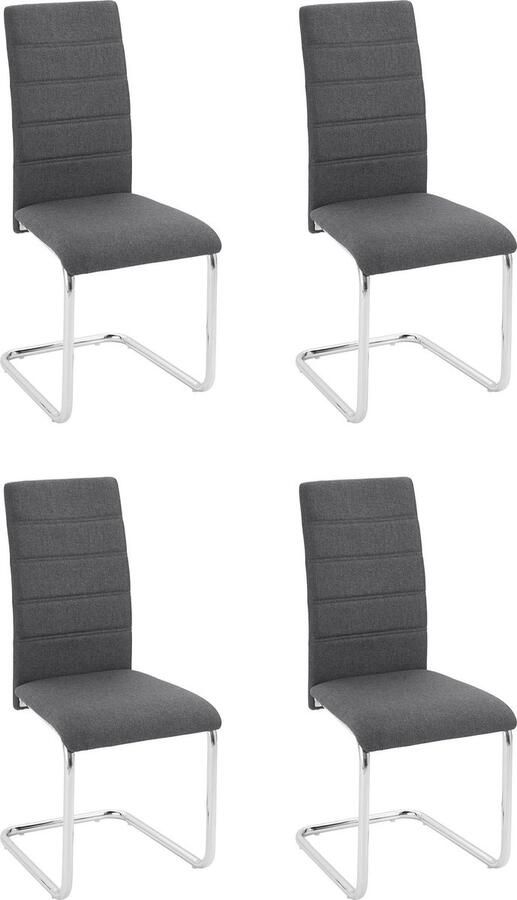INOSIGN Vrijdragende stoel DORIS (set van 2 of set van 4) bekleding in weefstof verchroomd metalen frame (voordeelset) - Foto 2