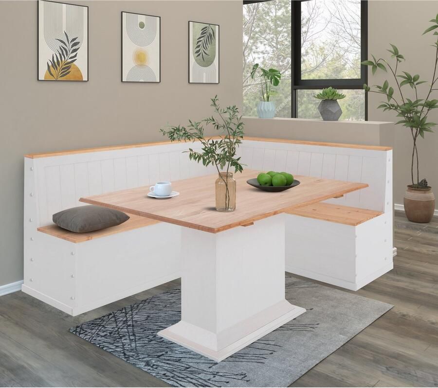 Notio Living Eettafel 140x90 cm 6 plaatsen in wit grenen Fix Top - Foto 2