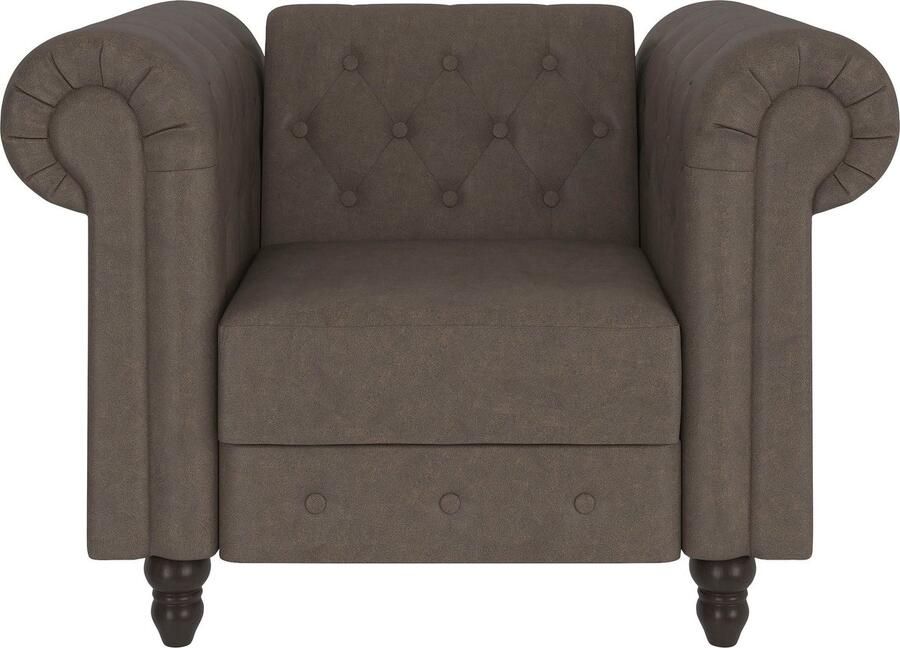 Dorel Home Chesterfield-fauteuil Felix met rugleuning 3-voudig verstelbaar benen massief hout zithoogte 46 cm