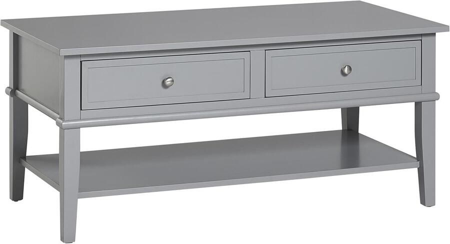 Loft24 Franklin Koffietafel met 2 Laden in Grijs MDF