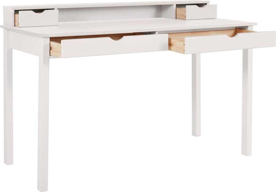 Loft24 Gava|Bureau met 4 lades in houtlook wit