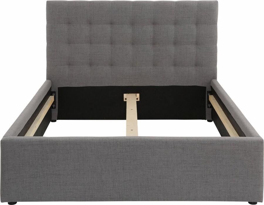 Loft24 Hamar|Bed 140x200 cm in Grey Fabric