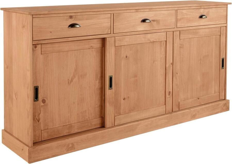 Home affaire Dressoir Schröder Commode 3 schuifdeuren 3 lades van massief dennenhout - Foto 3