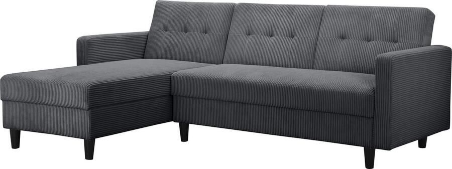 Notio Living Loft24 Hartford II Slaapbank 3-zits met opbergruimte in stof antraciet (82 x 213 x 153 cm) - Foto 9