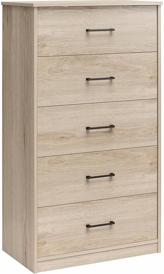 Loft24 Hazen|Dressoir met 5 lades in licht eikenlook