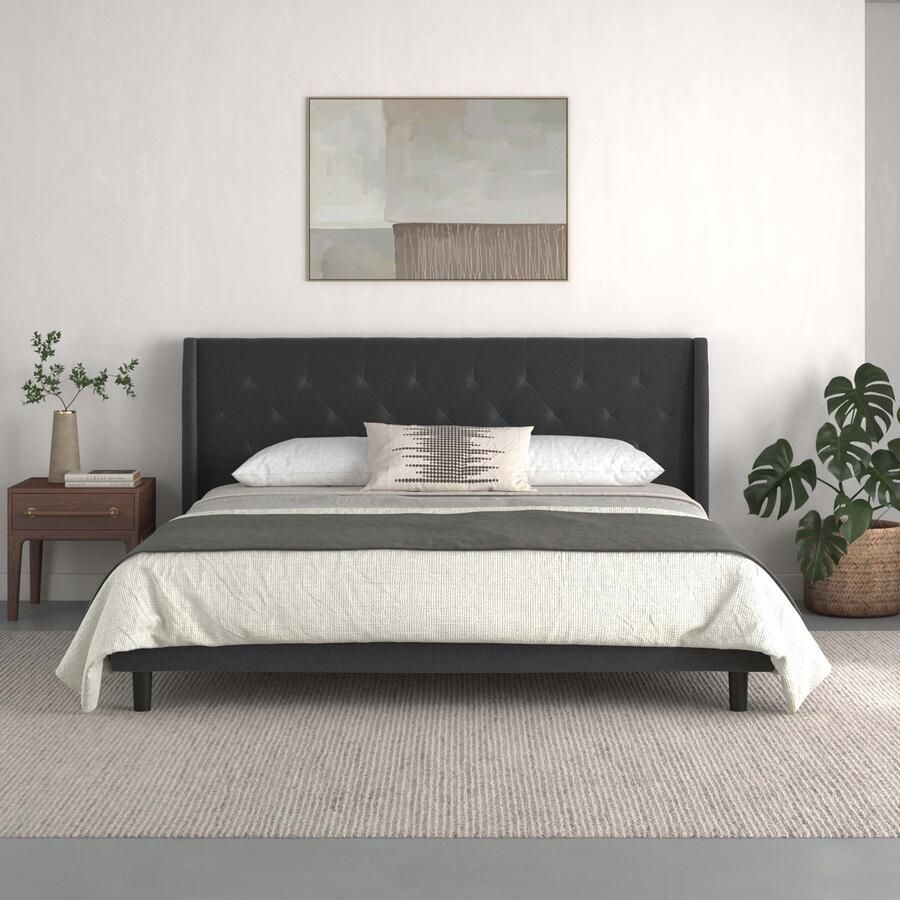 Home affaire Gestoffeerd bed Kempton met ruitencapitonnage zacht verdikt ligoppervlak 140x200 of 180x200 cm (1-delig) - Foto 2