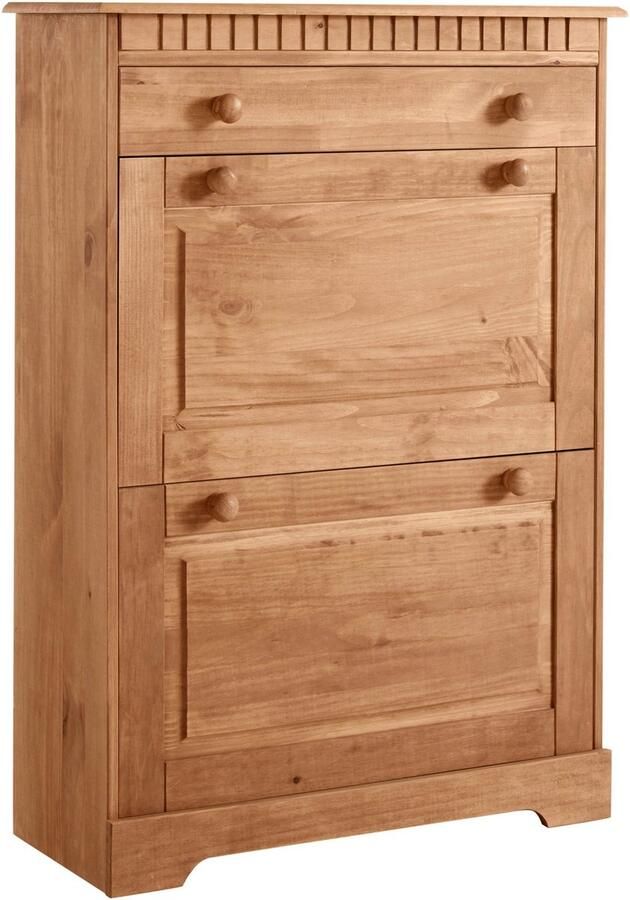 Loft24 Lisa|Schoenenkast met 2 kleppen 1 lade in Pine bruin