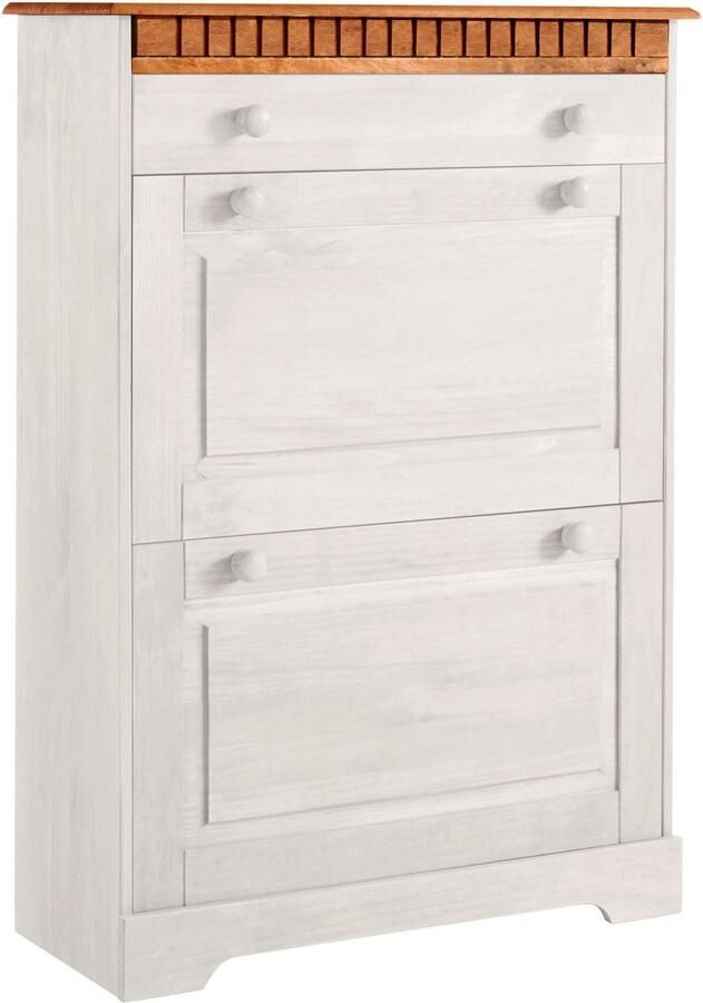 Loft24 Lisa|Schoenenkast met 2 kleppen 1 Lade Wit