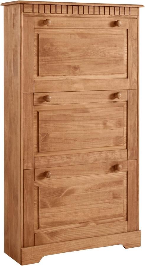 Loft24 Lisa|Schoenkast met 3 kleppen in natuurlijk grenen