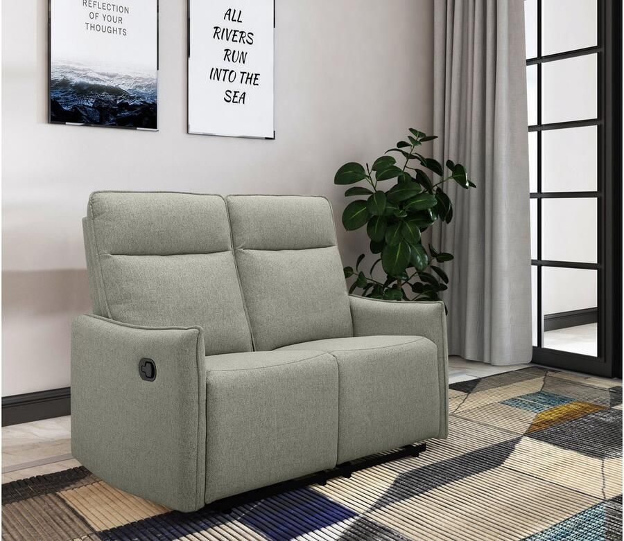 Dorel Home 2-zitsbank Lugo bioscoopbank met relaxfunctie in kunstleer en geweven stof - Foto 2
