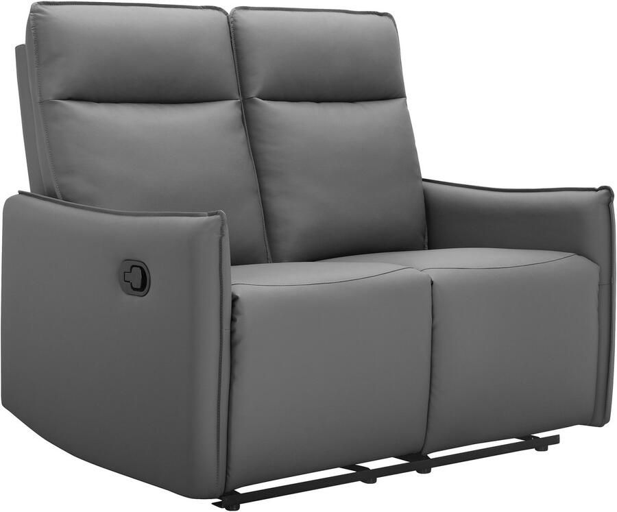 Notio Living Lugo 2Zits bank met handmatige relaxfunctie in PU grijs (120 x 127 x 86 cm) - Foto 3