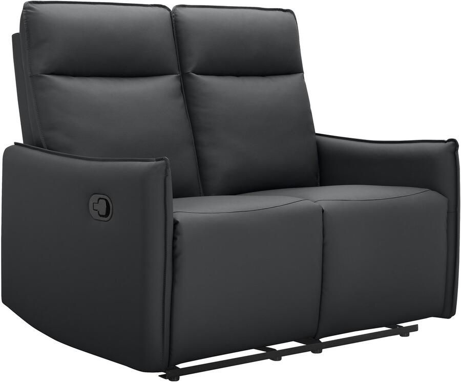 Notio Living Lugo 2Zits bank met handmatige relaxfunctie in PU zwart (120 x 127 x 86 cm) - Foto 7