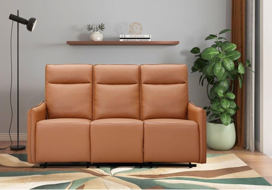 Dorel Home 3-zitsbank Lugo bioscoopbank met relaxfunctie in kunstleer en geweven stof - Foto 9