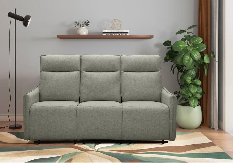 Dorel Home 3-zitsbank Lugo bioscoopbank met relaxfunctie in kunstleer en geweven stof - Foto 7