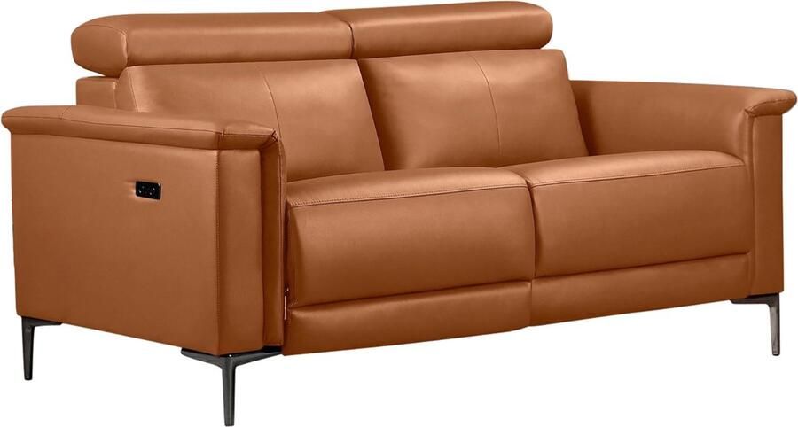 Loft24 Lund|2-zitsbank met 1 elektrische fauteuil in Cognac PU
