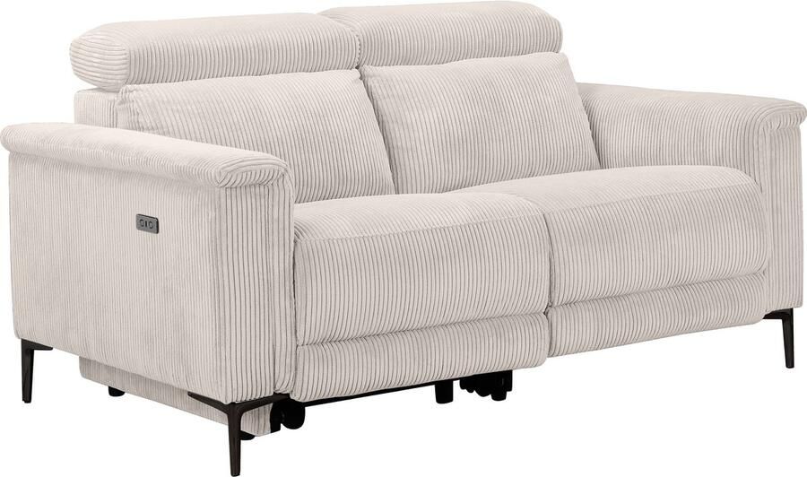 Loft24 Lund|2Zits bank met 1 elektrische fauteuil in corduroy crème