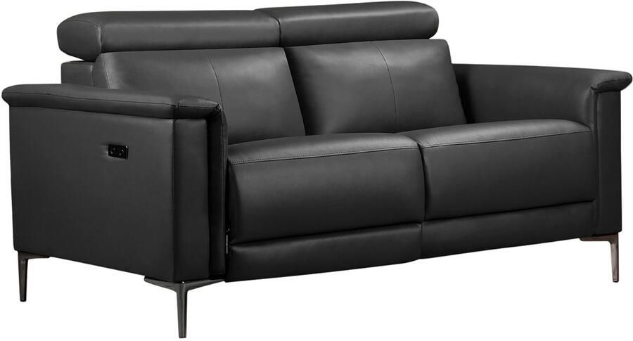 Loft24 Lund|2Zits bank met 1 elektrische fauteuil in leerPU grijs