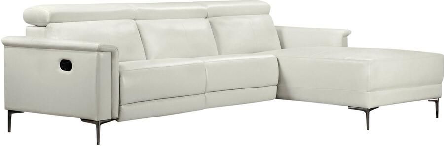 Loft24 Lund|Hoekbank 3 zits met 1 manuele relaxfauteuil in PU crème