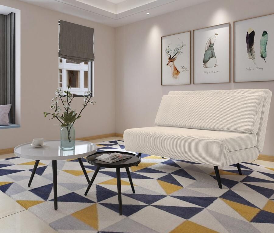 Loft24 Mallory|Hemelbed 140 Crème Stof