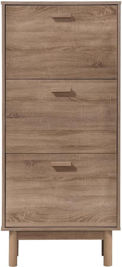 Loft24 Melanie|Schoenenkast met 3 kleppen in eiken look