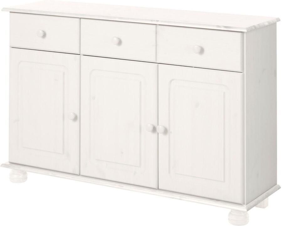 Loft24 Mette|Dressoir met 3 deuren en 2 lades in grenen wit