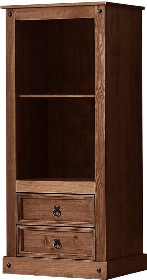 Loft24 Mexico|Boekenkast met 2 laden in Pine Brown