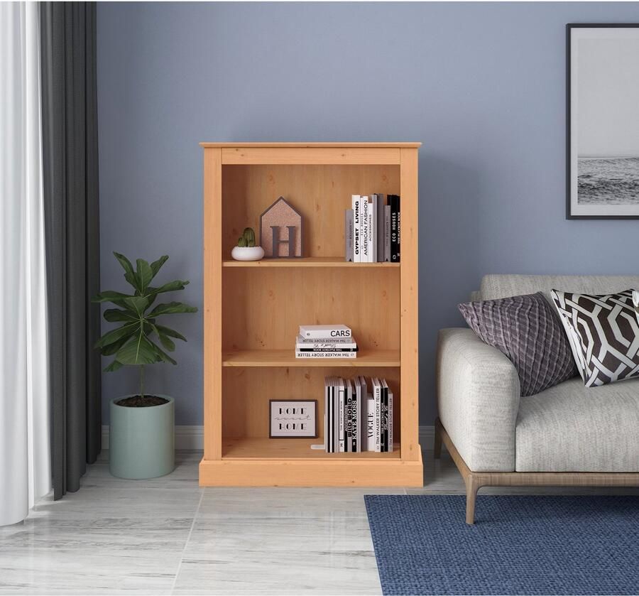 Loft24 Mille|Bookcase with 2 shelves in pine nature