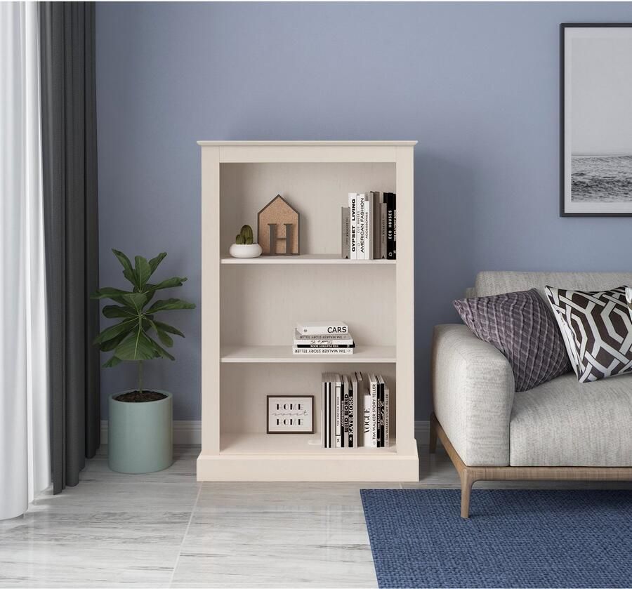 Loft24 Mille|Bookcase with 2 shelves in pine white