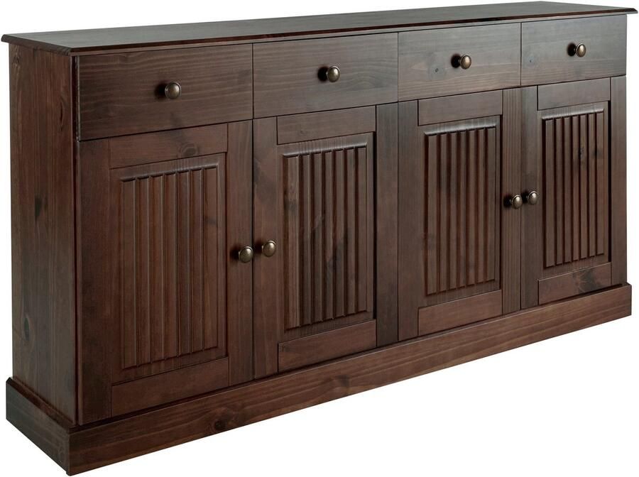 Home affaire Dressoir Liotta met 2 laden en 2 verstelbare planken massief grenen