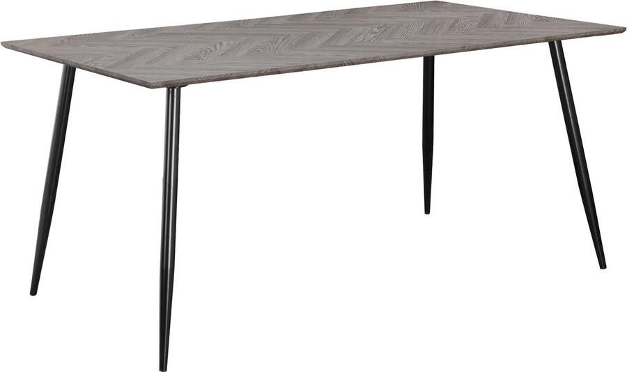Loft24 Monza|Eettafel 160 8 persoons Fishbone motief in Eikenlook Wit