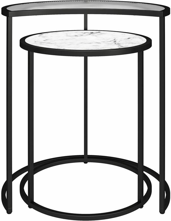 Dorel Home Bijzettafel Moon Tafelblad van glas gemakkelijk te onderhouden oppervlak hoogte 55 5 cm (2 stuks) - Foto 7