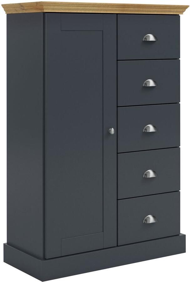 Loft24 Motala|Ladekast met 1 deur en 5 lades in antraciet houtlook
