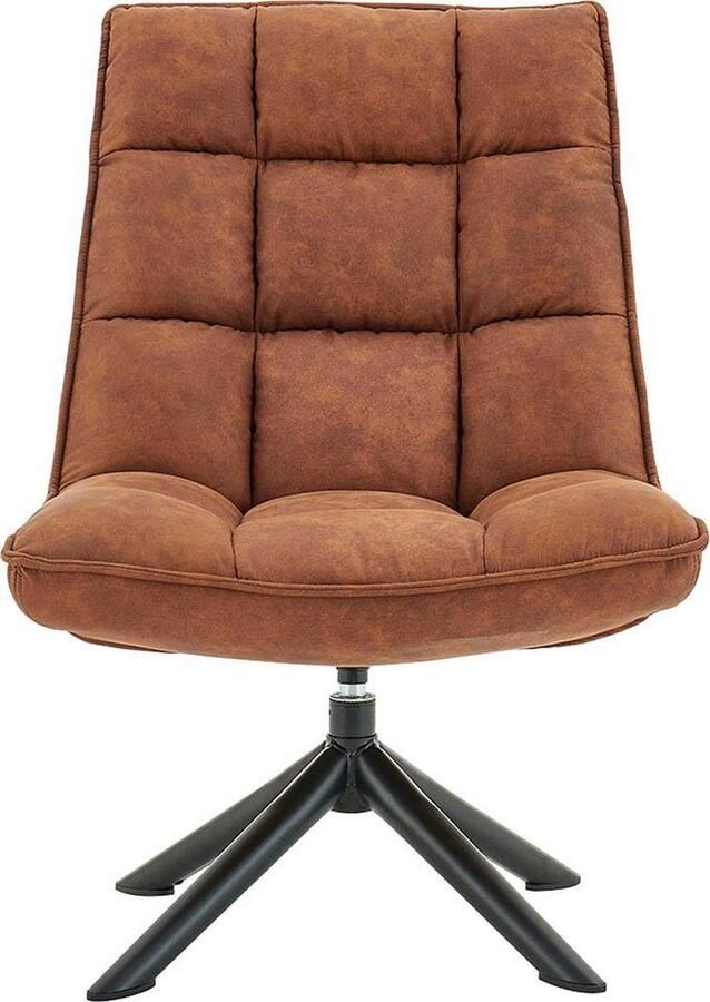 Loft24 Nelly|Gestoffeerde accentstoel in microfiber cognac