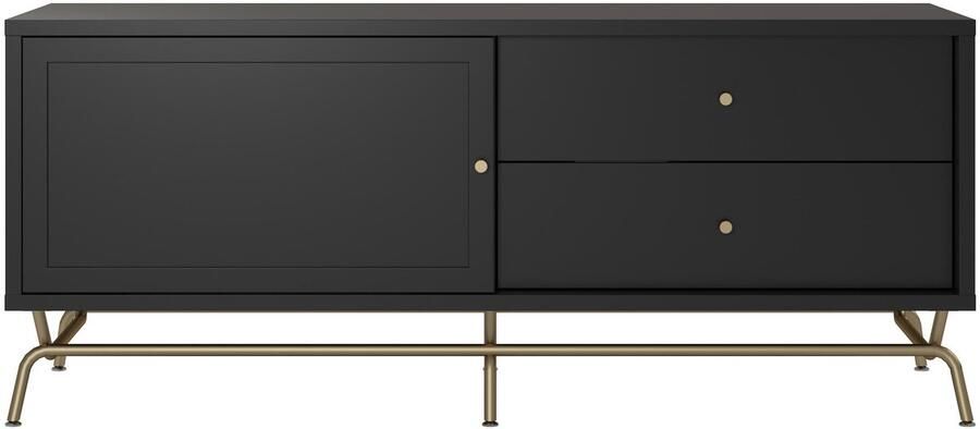 CosmoLiving by Cosmopolitan Tv-meubel met 2 lades en 1 deur in zwart gelamineerd spaanplaat