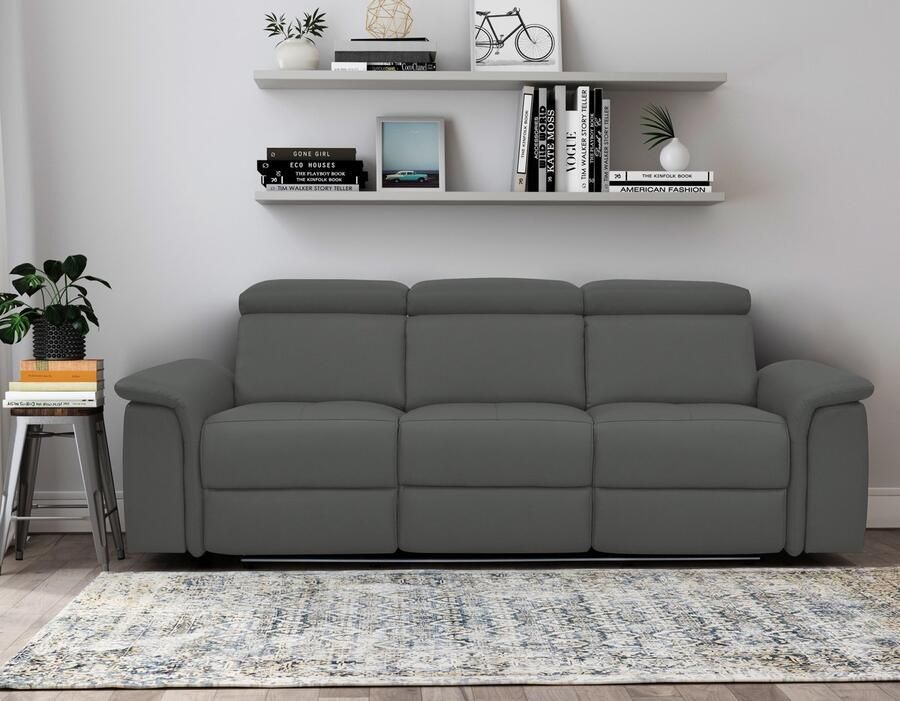 Loft24 Pareli|Sofa 3 zits met Manuel functie in PU grijs