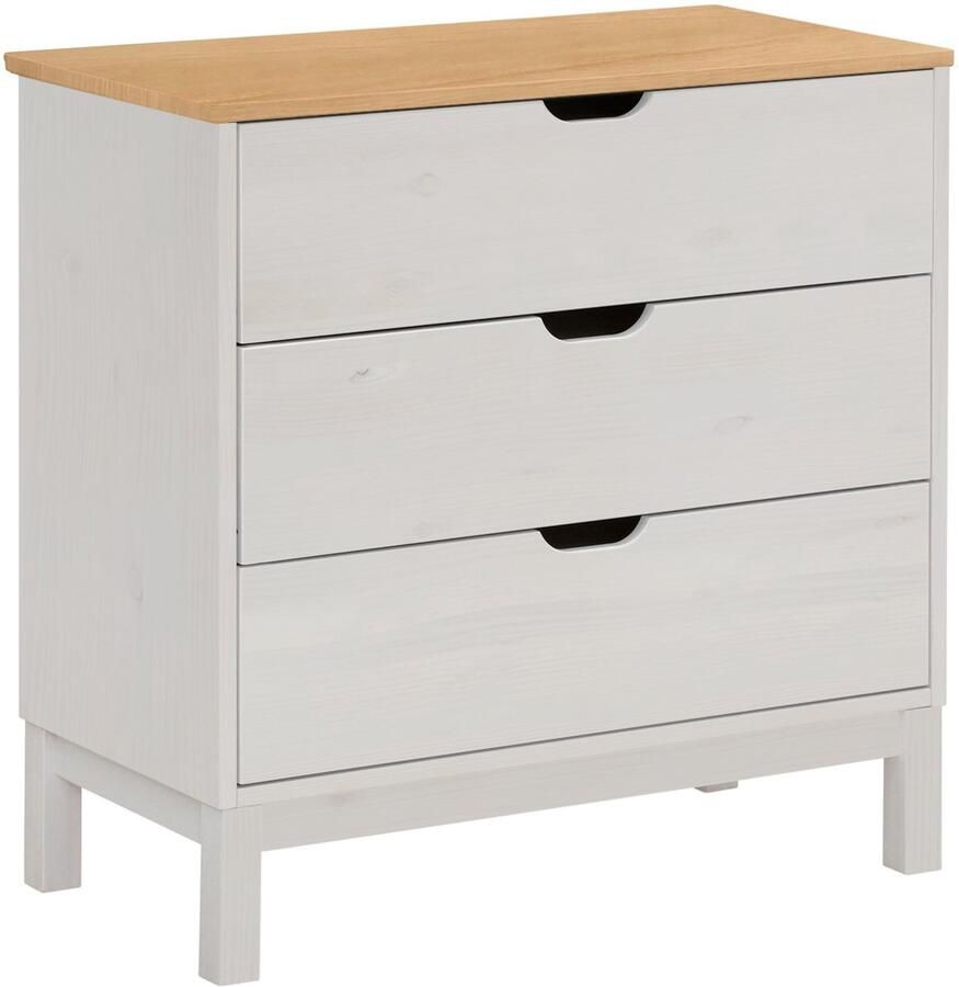 Loft24 Postcommode 3 lades WitSt