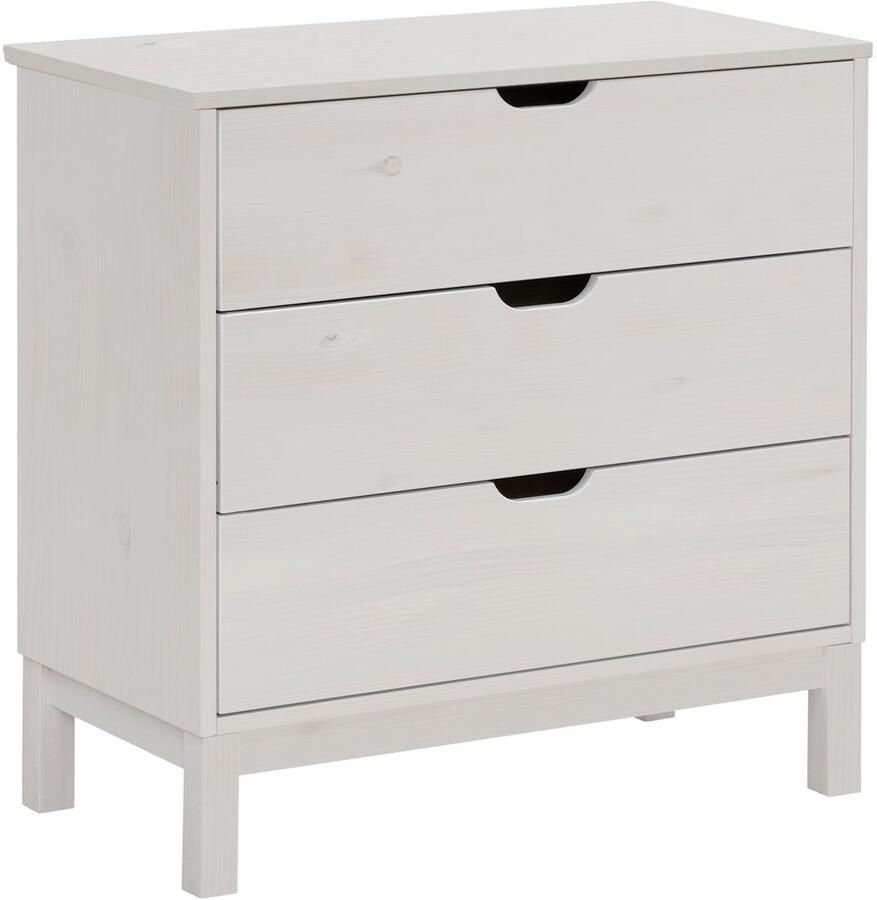 Loft24 Post|Ladekast met 3 lades in wit grenenhout