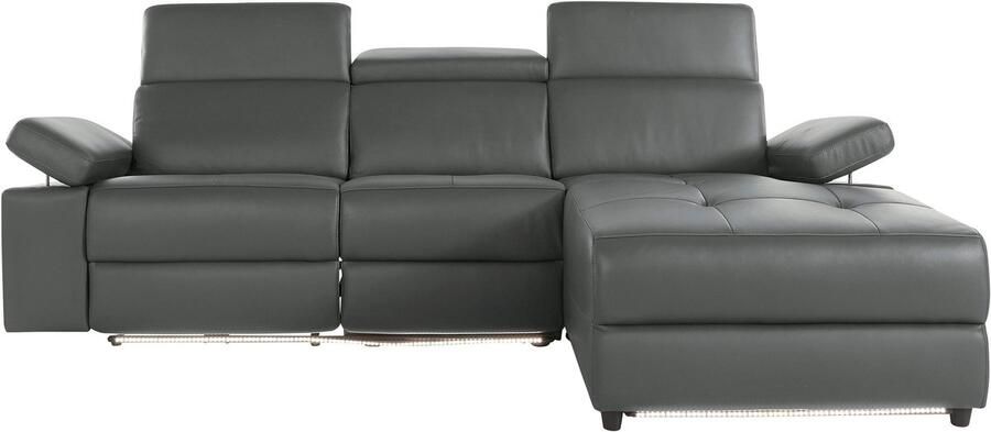 Loft24 Rayland|Chaiselong Sofa 3 zits Rechts Elektrisch in Zon antraciet