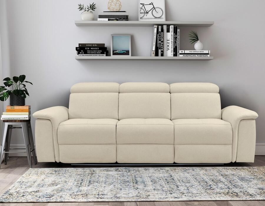 Loft24 Pareli|Bank 3-zits met elektrische factor in textielzand - Foto 2