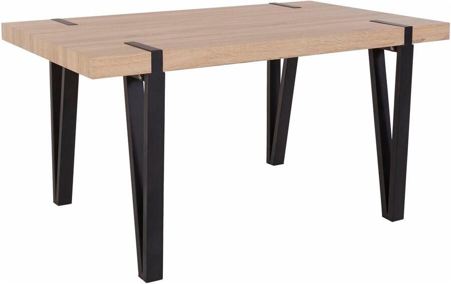 Loft24 Sanchez|Eettafel 150 cm Eiken Zwart