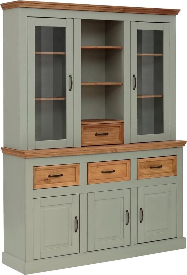 Home affaire Buffetkast Selma gemaakt van massief grenen met metalen handgrepen in een antieke look - Foto 4