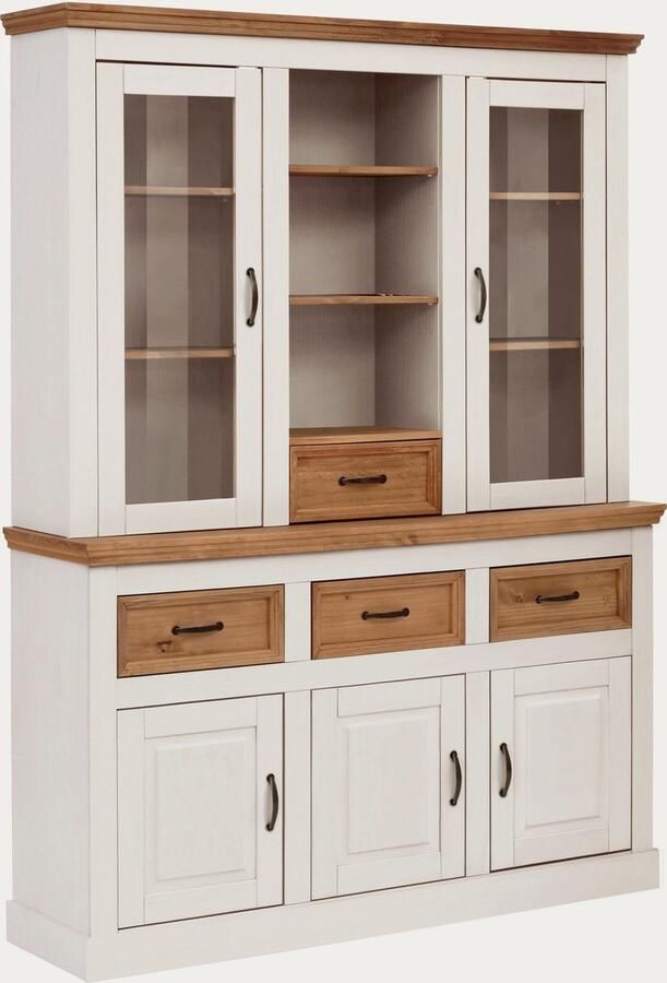 Home affaire Buffetkast Selma gemaakt van massief grenen met metalen handgrepen in een antieke look - Foto 4